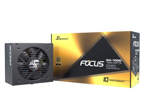 Seasonic FOCUS Plus 1000 Gold SSR-1000FX 1000W 80+ Gold ATX12V & EPS12V Full Modular 120mm FDB Fan Compact 140 mm Size Power Supply