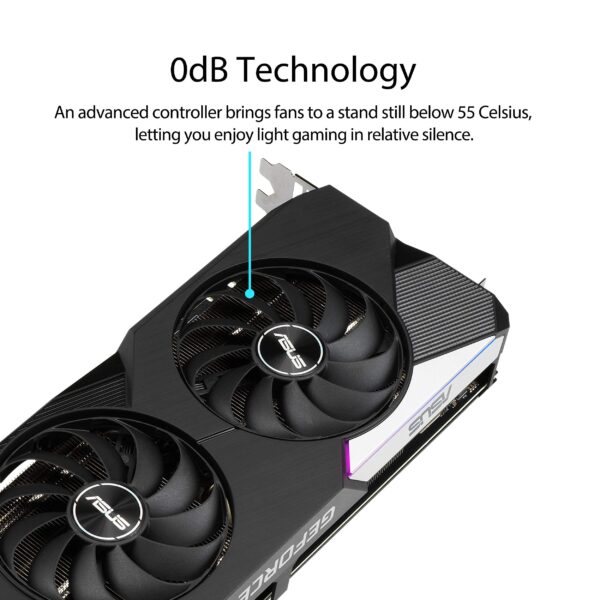 ASUS Dual NVIDIA GeForce RTX 3070 OC Edition Gaming Graphics Card (PCIe 4.0, 8GB GDDR6 Memory, HDMI 2.1, DisplayPort 1.4a, Axial-tech Design, Dual BIOS, Protective Backplate, GPU Tweak II) (Renewed) - Image 3