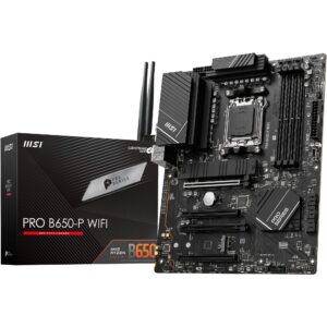 MSI PRO B650-P WIFI AMD AM5 ATX Motherboard, 4x DDR5 ~128GB, 1x PCI-E x16, 2x M.2, 6x SATA, 8x USB 3.2, 1x USB Type C (Renewed)