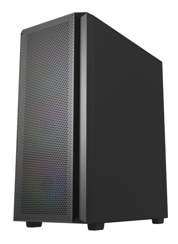 HellCrack HCS255 Black Midi PC Case, ATX, 6 x 120mm ARGB Fan Included, 1 x USB3.0 and 2 x USB2.0. Friendly Business, Office or Gaming Solution | Black, HCS255… - Image 4