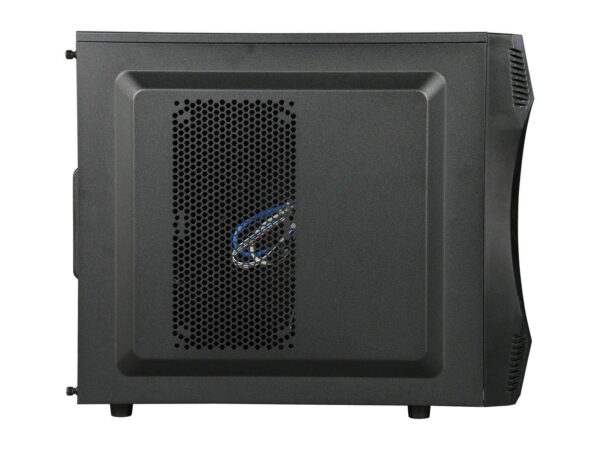 Computer Cases PC, Home Office Gaming, Micro ATX Mid Tower with Blue LED Fans USB 3.0, Black - Image 4