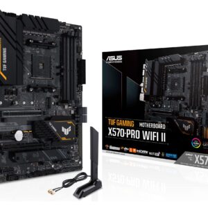 ASUS TUF Gaming X570-PRO WiFi II AMD AM4 (3rd Gen Ryzen) ATX Gaming Motherboard(PCIe 4.0,WiFi6E,2.5GbLAN,BIOS Flashback,Two-Way AI Noise Cancelation,Addressable Gen2RGB Header,Aura Sync) (Renewed)