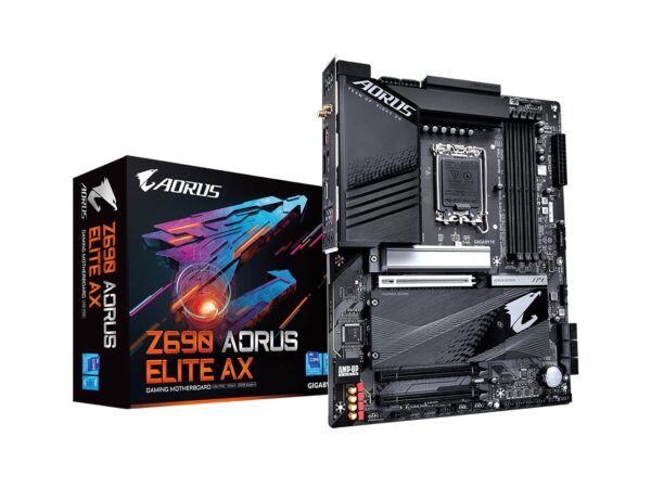 GIGABYTE Z690 AORUS Elite AX (LGA 1700/ Intel Z690/ ATX/ DDR5/ Quad M.2/ PCIe 5.0/ USB 3.2 Gen2X2 Type-C/WiFi 6/2.5GbE LAN/Gaming Motherboard) (Renewed)