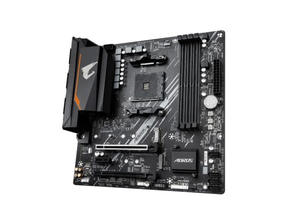 Gigabyte GIGABYTE B550M AORUS Elite (AM4/ AMD/ B550/ Micro-ATX/ DDR4/ Dual M.2/ PCIe 4.0/ Realtek GbE LAN/Gaming Motherboard) (Renewed) - Image 3