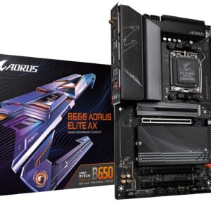 GIGABYTE B650 AORUS Elite AX (AM5/ LGA 1718/ AMD B650/ ATX/ 5-Year Warranty/ DDR5/ M.2/ PCIe 5.0/ USB 3.2 Gen2X2 Type-C/WiFi 6E/ 2.5GbE LAN/Q-Flash Plus/EZ-Latch/Gaming Motherboard) (Renewed)