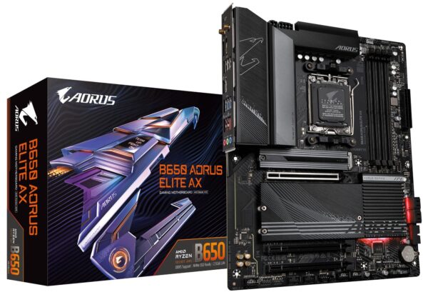 GIGABYTE B650 AORUS Elite AX (AM5/ LGA 1718/ AMD B650/ ATX/ 5-Year Warranty/ DDR5/ M.2/ PCIe 5.0/ USB 3.2 Gen2X2 Type-C/WiFi 6E/ 2.5GbE LAN/Q-Flash Plus/EZ-Latch/Gaming Motherboard) (Renewed)