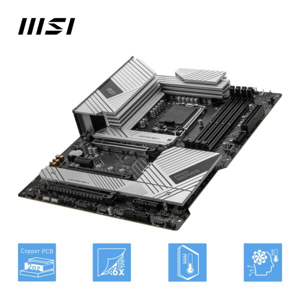 MSI PRO Z790-A MAX WiFi ProSeries Motherboard (Supports 12th/13th/14th Gen Intel Processors, LGA 1700, DDR5, PCIe 5.0, M.2, 2.5Gbps LAN, USB 3.2 Gen2, Wi-Fi 7, ATX) (Renewed) - Image 4