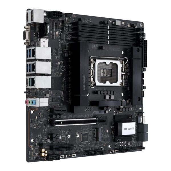 ASUS Pro WS W680M-ACE SE Intel LGA 1700 mATX BMC AST2600 Workstation Motherboard,,ECC Memory,2xIntel 2.5 Gb LAN,2xPCIe 4.0 M.2,USB 3.2 Gen 2x2 Front Panel,SlimSAS,Thunderbolt 4, ACCE (Renewed) - Image 4