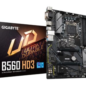 GIGABYTE B560 HD3 (LGA 1200/ Intel/ B560/ ATX/Dual M.2/ PCIe 4.0/ USB 3.2 Gen1/ Motherboard) (Renewed)