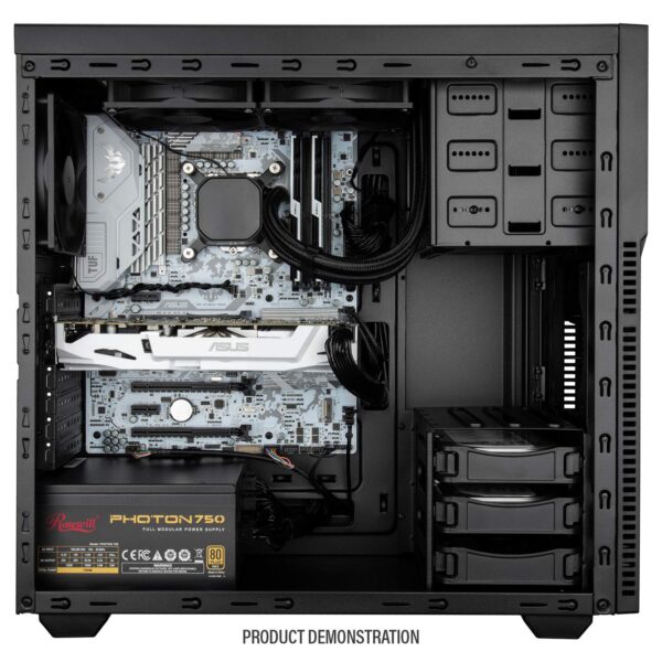 Rosewill TYRFING ATX Mid Tower Gaming PC Computer Case with 2 Pre-Installed 120mm Fans, 400mm Graphics Card and 360mm AIO Liquid Cooler Support, Bottom Mount PSU and HDD/SSD - Image 9