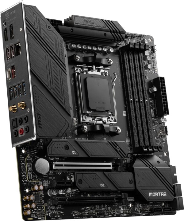 MSI MAG B650M Mortar WiFi Gaming Motherboard (AMD AM5, mATX, DDR5, PCIe 4.0, M.2, SATA 6Gb/s, USB 3.2 Gen 2, HDMI/DP, Wi-Fi 6E, AMD Ryzen 7000 Series Desktop Processors) (Renewed) - Image 4