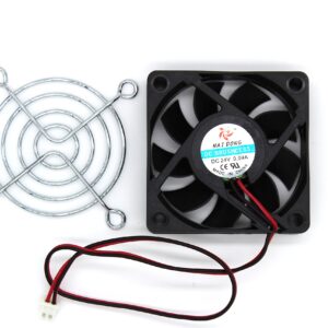 DC 24V 60mmx60mmx15mm 9 Vanes PC CPU Computer Cooling Fan w Metal Finger Guard