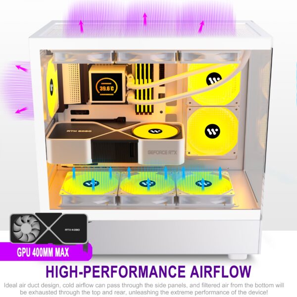 KEDIERS PC Case - ATX Tower Gaming Computer Case with Tempered Glass,Pink - Image 3