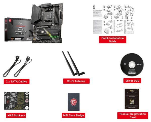 MSI MAG B550 Tomahawk MAX WiFi AMD Gaming Motherboards (AMD AM4, DDR4, PCIe 4.0, SATA 6Gb/s, M.2, USB 3.2 Gen 2, HDMI/DP, ATX, Wi-Fi 6E, AMD Ryzen 5000 Series Processors) (Renewed) - Image 7