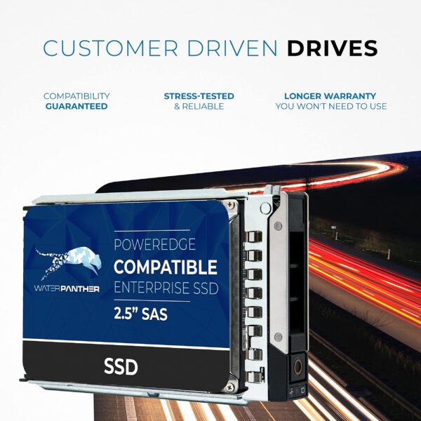 Water Panther 3.84TB SAS 12Gbps 2.5-inch x 15mm Enterprise SSD in 14G/15G/16G Tray Compatible with Dell PowerEdge Servers 0N85XX 0X8F87 R340 R640 R450 R650 C6600 NX440 T440 (Renewed) - Image 3