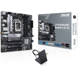 ASUS Prime B660M-A AC D4 LGA 1700(Intel 12th Gen) mATX Motherboard (PCIe 4.0,DDR4,2X M.2 PCIe 4.0 Slots,Wi-Fi 5,Front USB 3.2 Gen 1 Type-C, Addressable Gen 2 headers,ASUS 5X Protection III) (Renewed)