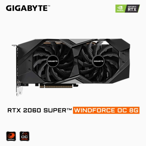 Gigabyte GeForce RTX 2060 SUPER WINDFORCE OC 8G Graphics Card, 2X Windforce Fans, 8GB 256-bit GDDR6, GV-N206SWF2OC-8GD Video Card (Renewed) - Image 3