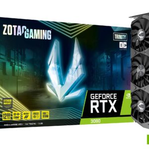 ZOTAC Gaming GeForce RTX 3080 Trinity OC LHR 12GB GDDR6X 384-bit 19 Gbps PCIE 4.0 Gaming Graphics Card, IceStorm 2.0 Advanced Cooling, Spectra 2.0 RGB Lighting, ZT-A30820J-10PLHR (Renewed)