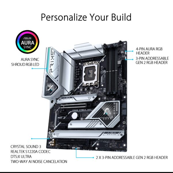 ASUS Prime Z790-A WiFi 6E LGA 1700(Intel®13th&12th) ATX Motherboard (16+1 DrMOS, PCIe 5.0,DDR5,4X M.2 Slots,2.5 Gb LAN,USB 3.2 Gen 2 Front Panel Type-C, Thunderbolt™ 4/USB4, DP) (Renewed) - Image 3