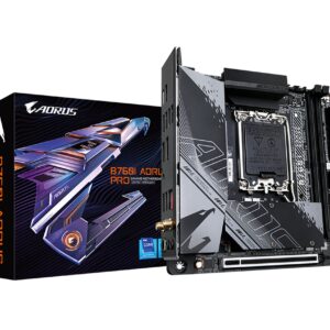 GIGABYTE B760I AORUS PRO (LGA 1700/ Intel/ B760/ Mini-ITX/ DDR5/ Dual M.2/ PCIe 4.0/ USB 3.2 Gen2X2 Type-C/WiFi 6E/ Intel 2.5GbE LAN/Q-Flash Plus/Motherboard) (Renewed)