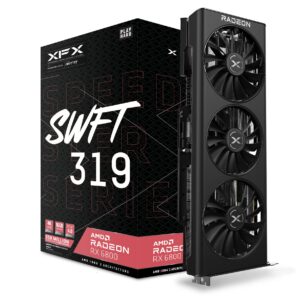 XFX Speedster SWFT319 ,Radeon™ RX 6800 Core Gaming Graphics Card with 16GB GDDR6, AMD RDNA™ 2 (RX-68XLAQFD9) (Renewed)