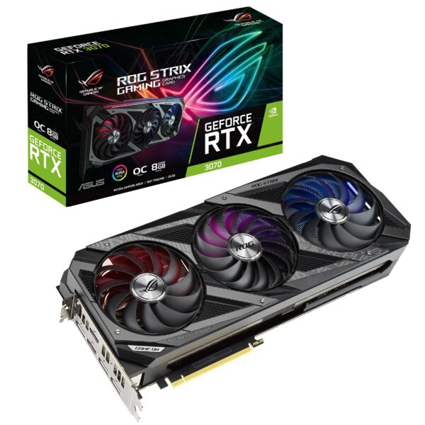 ASUS ROG STRIX NVIDIA GeForce RTX 3070 Gaming Graphics Card (PCIe 4.0, 8GB GDDR6, HDMI 2.1, DisplayPort 1.4a, Axial-Tech Fan Design, 2.9-Slot, Super Alloy Power II, GPU Tweak II) (Renewed)