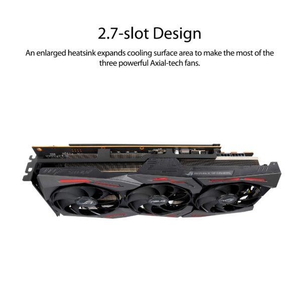 ASUS ROG Strix AMD Radeon RX 5600 XT OC Edition Gaming Graphics Card (PCIe 4.0, 6GB, GDDR6 Memory, HDMI, DisplayPort, Axial-tech Fan Design, Metal Backplate (ROG-STRIX-RX5600XT-O6G-GAMING) (Renewed) - Image 3