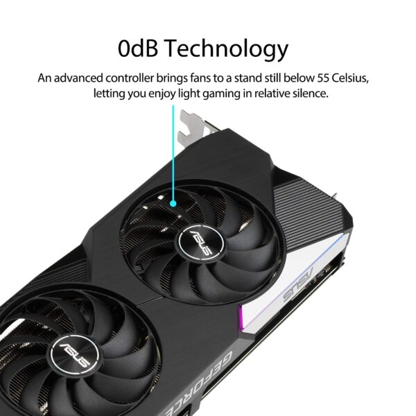 ASUS Dual NVIDIA GeForce RTX 3070 V2 OC Edition Gaming Graphics Card (PCIe 4.0, 8GB GDDR6 Memory, LHR, HDMI 2.1, DisplayPort 1.4a, Axial-tech Fan Design, Dual BIOS, Protective Backplate) (Renewed) - Image 4