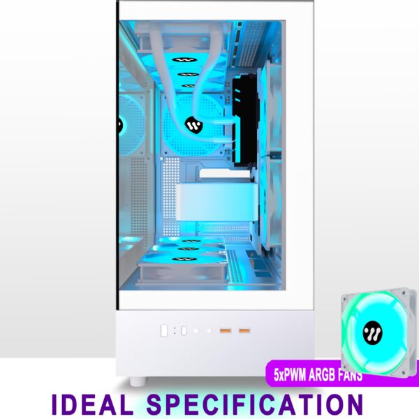 KEDIERS PC Case - ATX Tower Gaming Computer Case with Tempered Glass,Pink - Image 5