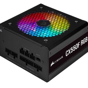 Corsair CX550F RGB, 550 Watt, 80 PLUS Bronze, Fully Modular RGB Power Supply (Renewed)