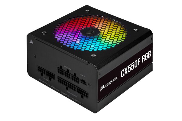 Corsair CX550F RGB, 550 Watt, 80 PLUS Bronze, Fully Modular RGB Power Supply (Renewed)