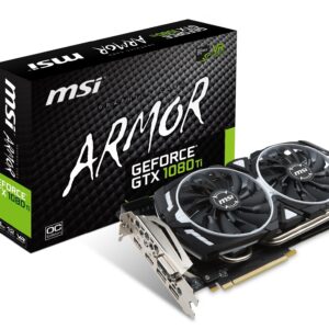 MSI GeForce GTX 1080 Ti Armor 11G OC Video Graphics Card (Renewed)
