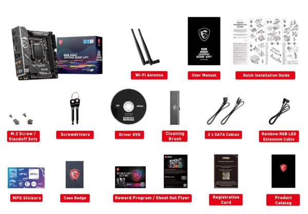 MSI MPG B560I Gaming Edge WiFi Gaming Motherboard (m-ITX, 11th/10th Gen Intel Core, LGA 1200 Socket, DDR4, CFX, M.2 Slots, USB 3.2 Gen 2, 2.5G LAN, DP/HDMI, Wi-Fi 6E) (Renewed) - Image 8