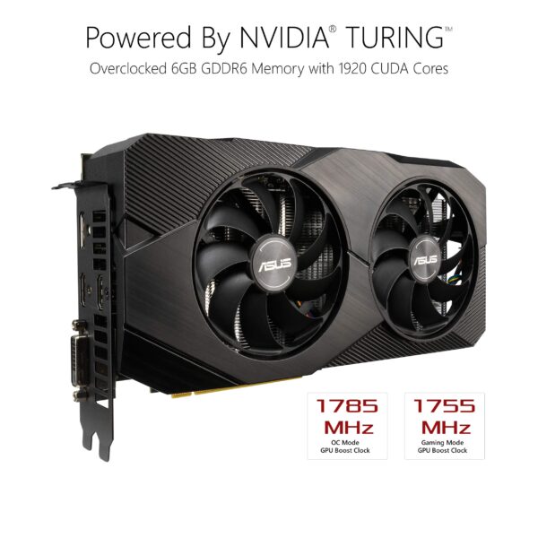 ASUS GeForce RTX 2060 Overclocked 6G GDDR6 Dual-Fan EVO Edition VR Ready HDMI DisplayPort DVI Graphics Card (DUAL-RTX2060-O6G-EVO) (Renewed) - Image 2