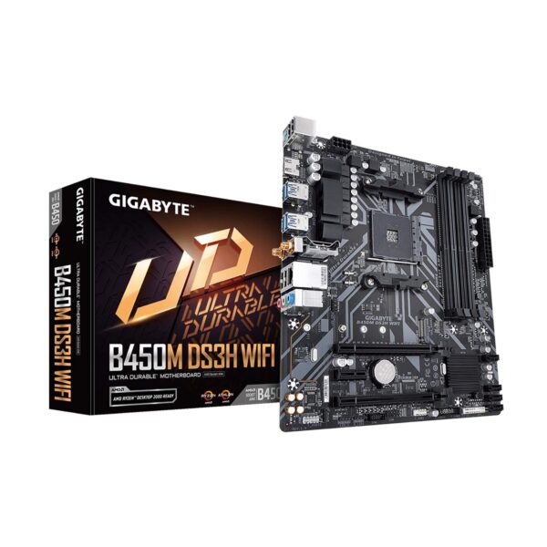 GIGABYTE B450M DS3H WiFi-Y1 (AM4//AMD/B450/mATX/SATA 6GB/s/USB 3.1/HDMI/Wifi/DDR4/Motherboard) (Renewed)