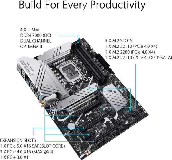 ASUS Prime Z790-P WiFi LGA 1700 (Intel 12th, 13th & 14th Gen) D4 Motherboard, Bundle with Intel Core i7-13700K 13th Gen Raptor Lake Upto 5.4GHz Processor (Renewed) - Image 4