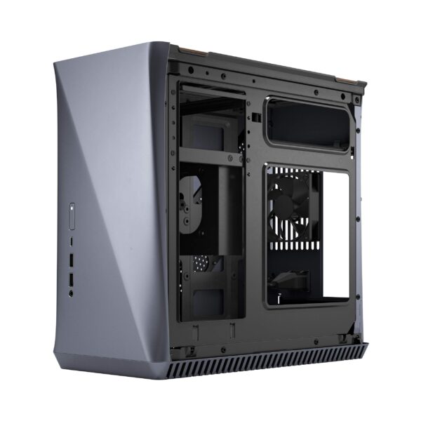 Fractal Design Era ITX Titanium Gray – Walnut Top Panel – Mini-ITX Computer Case – Small Form Factor – Water-Cooling Ready – USB Type-C - Aluminium - Image 8