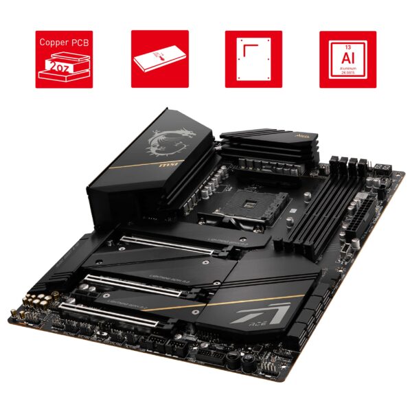 MSI MEG X570S ACE MAX Gaming Motherboard (ATX, AMD, Socket AM4. DDR4, PCIe 4, CFX, M.2 Slots, Wi-Fi 6E) (Renewed) - Image 4