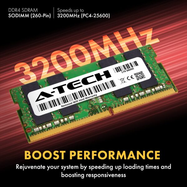 A-Tech 32GB Kit (2x16GB) RAM for MSI Vector GP66 12U (DDR4), 12UGS, 12UH, 12UHS Gaming Laptop | DDR4 3200MHz PC4-25600 SODIMM 1.2V 260-Pin Non-ECC SO-DIMM Memory Upgrade - Image 3