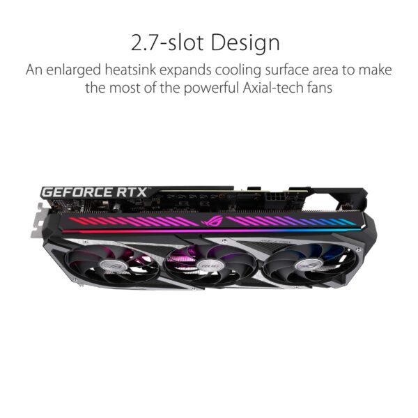 ASUS ROG Strix NVIDIA GeForce RTX 3060 V2 OC Edition Gaming Graphics Card (PCIe 4.0, 12GB GDDR6, HDMI 2.1, DisplayPort 1.4a, Axial-tech Fan Design, 2.7-Slot, Super Alloy Power II) (Renewed) - Image 3