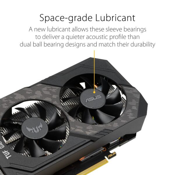 ASUS TUF Gaming NVIDIA GeForce GTX 1660 Ti EVO OC Edition Graphics Card (PCIe 3.0, 6GB GDDR6, HDMI 2.0b, DisplayPort 1.4, Space-Grade Lubricant, Compact Design, GPU Tweak II) (Renewed) - Image 3