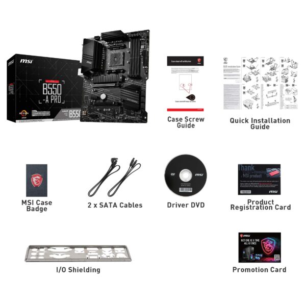 MSI B550-A PRO ProSeries Gaming PC Motherboard - AM4, DDR4, PCIe 4.0, SATA 6Gb/s, M.2, USB 3.2 Gen 2, HDMI/DP, ATX, AMD Computer Motherboards (Renewed) - Image 6
