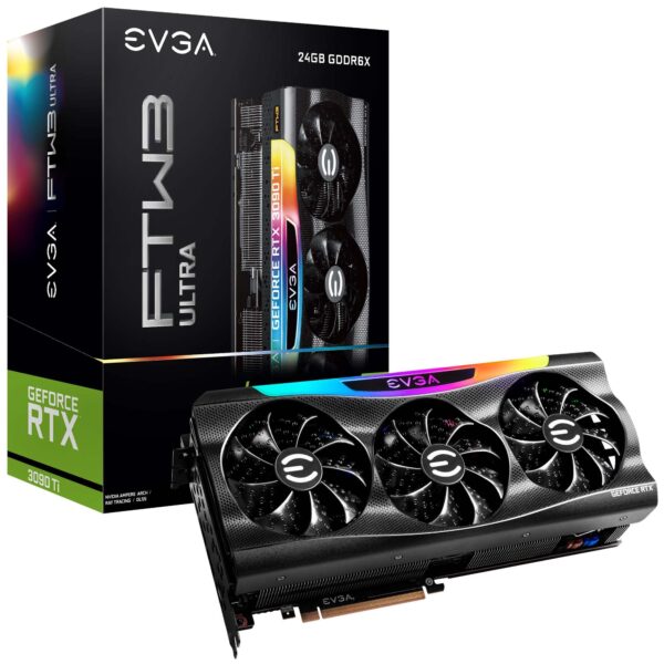 EVGA GeForce RTX 3090 Ti FTW3 Ultra Gaming, 24G-P5-4985-KR, 24GB GDDR6X, iCX3, ARGB LED, Backplate, Free eLeash (Renewed)