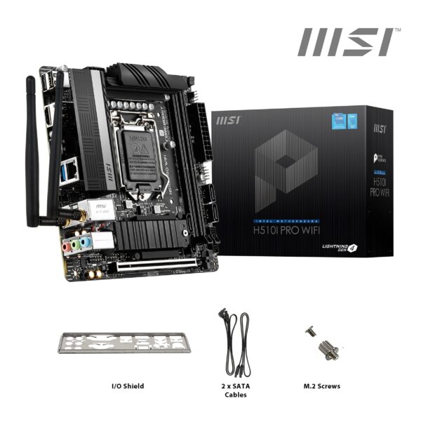 MSI H510I PRO WiFi ProSeries Motherboard (Mini-ITX, 11th/10th Gen Intel Core, LGA 1200 Socket, DDR4, PCIe 4, M.2 Slot, USB 3.2 Gen 2, 2.5G LAN, HDMI/DP, WiFi 6E) (Renewed) - Image 7