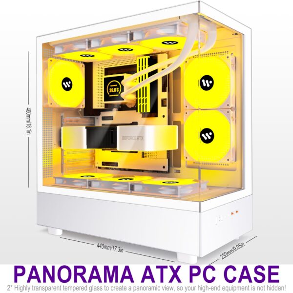 KEDIERS PC Case - ATX Tower Gaming Computer Case with Tempered Glass,Pink - Image 2