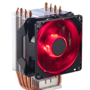 Amazon Basics Computer Cooling Fan with Cooler Master Technology, CPU Air Cooler, 4 Heat Pipes, RGB LED PWM, ‎4.02 X 3.28 X 4.96 Inch, Aluminum Fins