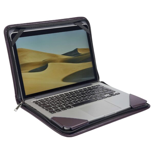 Broonel - Contour Series - Purple Heavy Duty Leather Protective Case - Compatible with ASUS Chromebook CX1 11.6 (CX1102) - Image 3