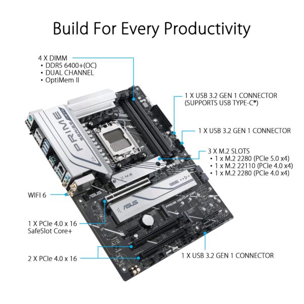 ASUS ROG Strix Z690-A Gaming WiFi D4 LGA1700(Intel® 12th Gen) ATX Gaming Motherboard,2.5 Gb LAN,BT v5.2,Thunderbolt 4,4xM.2 and Front USB 3.2 Gen 2x2 Type-C) (Renewed) - Image 3