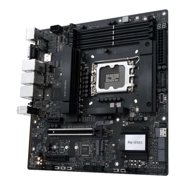 ASUS Pro WS W680M-ACE SE Intel LGA 1700 mATX BMC AST2600 Workstation Motherboard,,ECC Memory,2xIntel 2.5 Gb LAN,2xPCIe 4.0 M.2,USB 3.2 Gen 2x2 Front Panel,SlimSAS,Thunderbolt 4, ACCE (Renewed) - Image 3