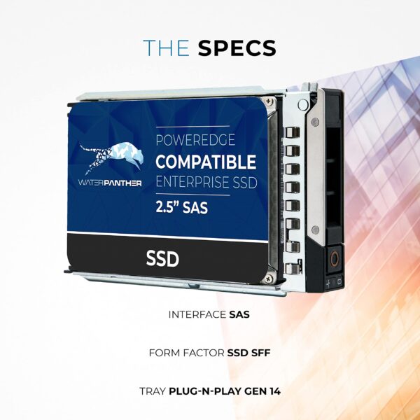 Water Panther 3.84TB SAS 12Gbps 2.5-inch x 15mm Enterprise SSD in 14G/15G/16G Tray Compatible with Dell PowerEdge Servers 0N85XX 0X8F87 R340 R640 R450 R650 C6600 NX440 T440 (Renewed) - Image 6